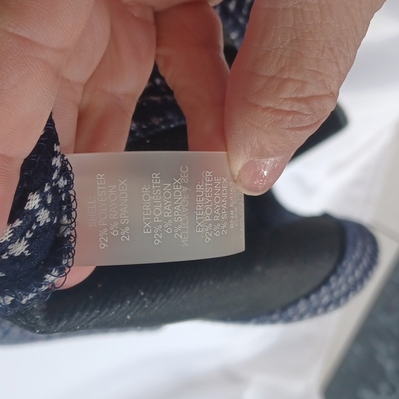 Calvin Klein Blue & White Sheath Dress Knee-Length Size 10, stretchy - Picture 7 of 8